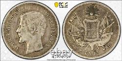 1865R Guatemala 1 Real Silver Coin witho Frener F Below Bust PCGS VF20 Top Pop 1/0