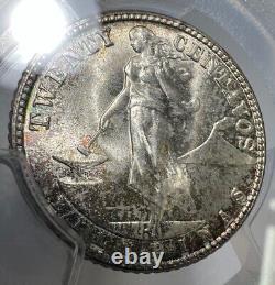 1945 D US/Philippines 20 Centavos PCGS MS67+ Toned Silver Coin 20C Top Pop 7/0