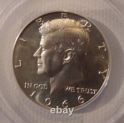 1966 Anacs Sp 68 Ddo Fs-106 Sms Silver Kennedy Half Very Rare Top Pop 1/0