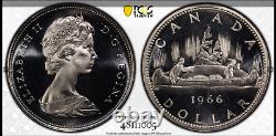 1966 S1$ Dollar Large Beads Elizabeth-ii Canada Pcgs Pl 67 Cam Top-pop Rare R7