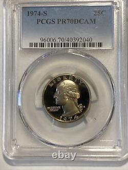 1974-S Washington Quarter PCGS PR70 DCAM TOP POP (SUPER RARE)