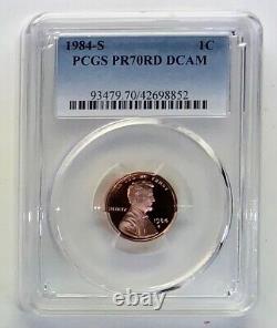 1984 S PCGS 70 RD DCAM Proof Lincoln Cent TOP POP PCGS Population of 205