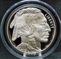 2001-p $1 Silver Buffalo Commemorative Proof Pcgs Pf 70 Dcam Rarity R2 Top Pop