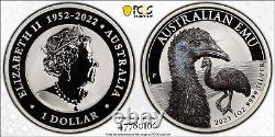 2023 Perth Australian Emu Coloured $1 Silver PCGS MS70 Eq Top Pop #0166