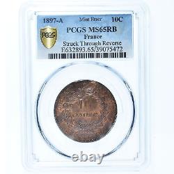 #869271 Coin, France, Cérès, 10 Centimes, 1897, Paris, TOP POP, Mint Error, PC