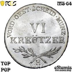 AUSTRIA Further, Franz II, 6 Kreuzer 1803 H, TOP POP, PCGS MS 64