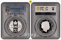 Australia 2003 Coronation 50c Silver Coin PCGS PR70DCAM Eq Top Pop #5515
