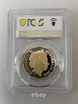 Australia 2015 RAM 50th Anniversary 50c Gold Plated PCGS Graded PR70DCAM TOP POP