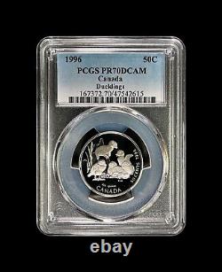 CANADA. 1996, 50 Cents, Silver PCGS PR70 Top Pop? Wood Ducklings