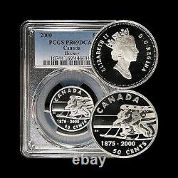 CANADA. 2000, 50 Cents, Silver PCGS PR69 Top Pop? Hockey, 1st Game