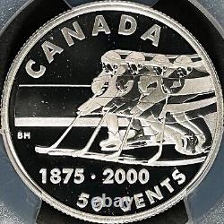 CANADA. 2000, 50 Cents, Silver PCGS PR69 Top Pop? Hockey, 1st Game