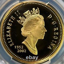 CANADA. 2002, 1 Dollar, Silver PCGS PR70 Top Pop? Golden Jubilee, Gilt