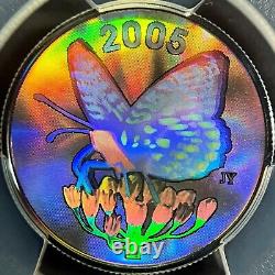 CANADA. 2005, 50 Cents, Silver PCGS PR70 Top Pop? Fritillary Butterfly