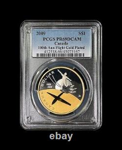 CANADA. 2009, 1 Dollar, Silver PCGS PR69 Top Pop? Canadian Flight, Gilt