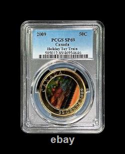 CANADA. 2009, 50 Cents PCGS MS69 Top Pop? Holiday Toy Train
