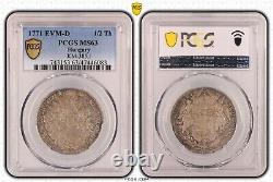 Coin Habsburg Hungaria 1/2 Thaler 1771 PCGS Ms 63 Top Pop Very Rare nswleipzig