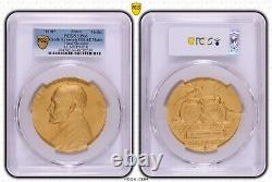 France, Banking, Massive Gilt AE Medal 1910, Lyon Bank, PCGS SP66, Top Pop