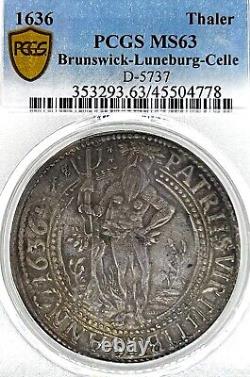 German State RATZEBURG 1636 Taler Coin Thaler PCGS MS62 VZ/STG UNC RARE TOP POP