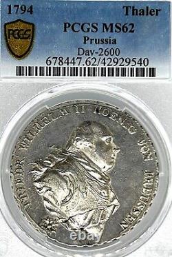 German States Prussia 1794 Taler Coin Thaler PCGS MS 62 VZ/F. STG UNC MS TOP POP