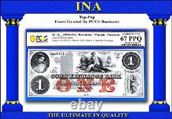 INA Wisconsin Waupun Corn Exchange Bank $1 PCGS 67 PPQ Vivid Rare Top-Pop Finest