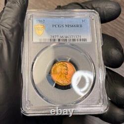 MS66RB 1962 Lincoln Memorial Cent, PCGS- Rainbow Toned Top Pop, Brilliant Luster