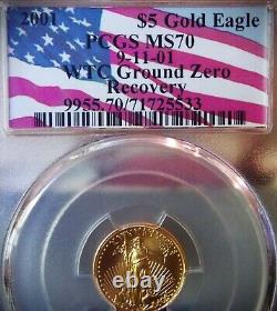 MS70 Top Pop 2001 $5 Eagle WTC World Trade Center 911 PCGS