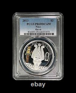 NIUE. 2013, 2 Dollars, Silver PCGS PR69 Top Pop? Story of Osiris, Osiris