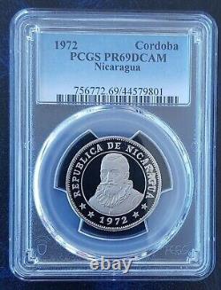Nicaragua Proof 1 Cordoba Coin 1972 Year Km#26 Pcgs Grading Pr69 Top Pop