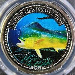 PALAU. 2006, 1 Dollar PCGS PR69 Top Pop? Marine Life Protection, Mahi Mahi