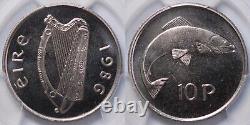 PCGS Graded PR67 Ireland Republic 1986 10p Copper Nickel Coin Scarce Top Pop