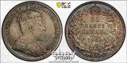 PCGS Graded SP64 Canada 1908 25 Cents Edward VII Specimen Silver Coin Top Pop