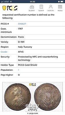 SASA 1767 Italy Tuscany Franc Pcgs Xf45 Nice Tough Coin Top Pop