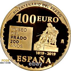 Spain 2019M 100 G Benedetto Prado Museum 200 Years DCAM PCGS PR 70 +COA Top Pop