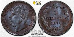 TOP POP PCGS MS66 BN 1896 R Italy One 1 Cent km#29 Copper Coin