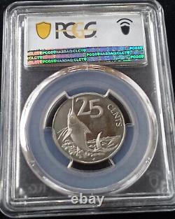 TOP POP PCGS PR68 1985-FM British Virgin Islands Proof 25 Cent CuNi Coin