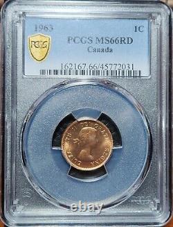 Top Pop 1963 Canada Cent PCGS MS66RD