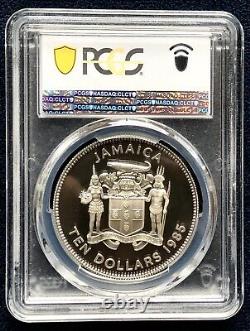 Top Pop Jamaica 1985 $10 Silver Year Of Youth Deep Cameo Proof Pcgs Pr 69 Dcam