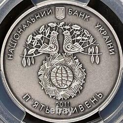 UKRAINE. 2011, 5 Hryven, Silver PCGS MS70 Top Pop? Int'l Year of Forests