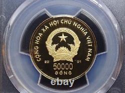 Vietnam Gold 50000 Dong Year Of The Snake 2001 PCGS PR70 DCAM TOP POP