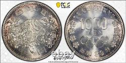 1964 S39 PCGS MS68 Japon Argent 1000 YEN Choix PQ Top Pop Pièce de Monnaie Plate