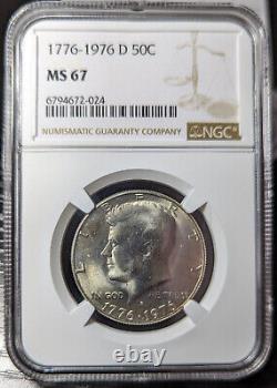 1976-D Demi-Dollar Kennedy NGC MS67 Gemme de choix, Presque Populaire en Haut! N2