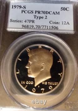 1979-s Type 2 Clear S Pcgs Pr70 Dcam Kennedy Demi-dollar Top Pop Parfait Ucam Preuve