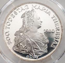 1980, Autriche. Pièce d'argent de 500 Schilling Maria Theresa. Top Pop 3/0 PCGS PR67