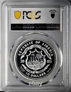 2005 $10 Preuve Liberia - Lynx ibérique (Espagne) Pcgs Pr70 Dcam #47588948 Top Pop