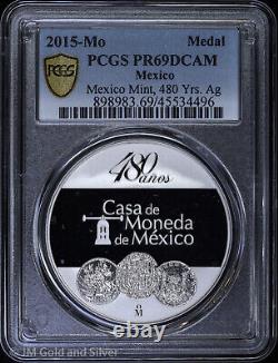 2015-Mo Mexique Preuve de médaille en argent de la Casa de Moneda PCGS PR 69 DCAM Top Pop