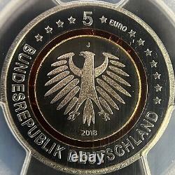 ALLEMAGNE. 2018, 5 Euro PCGS PF70 Top Pop ? Hambourg subtropical polymère