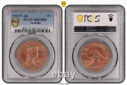 Australie 1964 Y. Penny de la Monnaie de Perth PCGS MS66RB, le meilleur de la population en RB #1630.