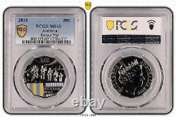 Australie en guerre 2016 Guerre de Corée 50c PCGS MS69 coloré une pièce Top Pop #4002