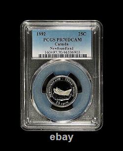 CANADA. 1992, 25 Cents, Argent PCGS PR70 Top Pop? 125e, Terre-Neuve