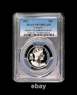 CANADA. 2002, 50 cents, argent PCGS PR70 Top Pop? Jubilé, Médaille
